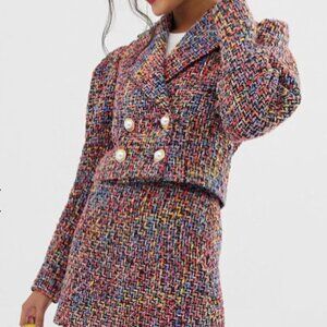 ASOS DESIGN Pop Boucle Suit Blazer